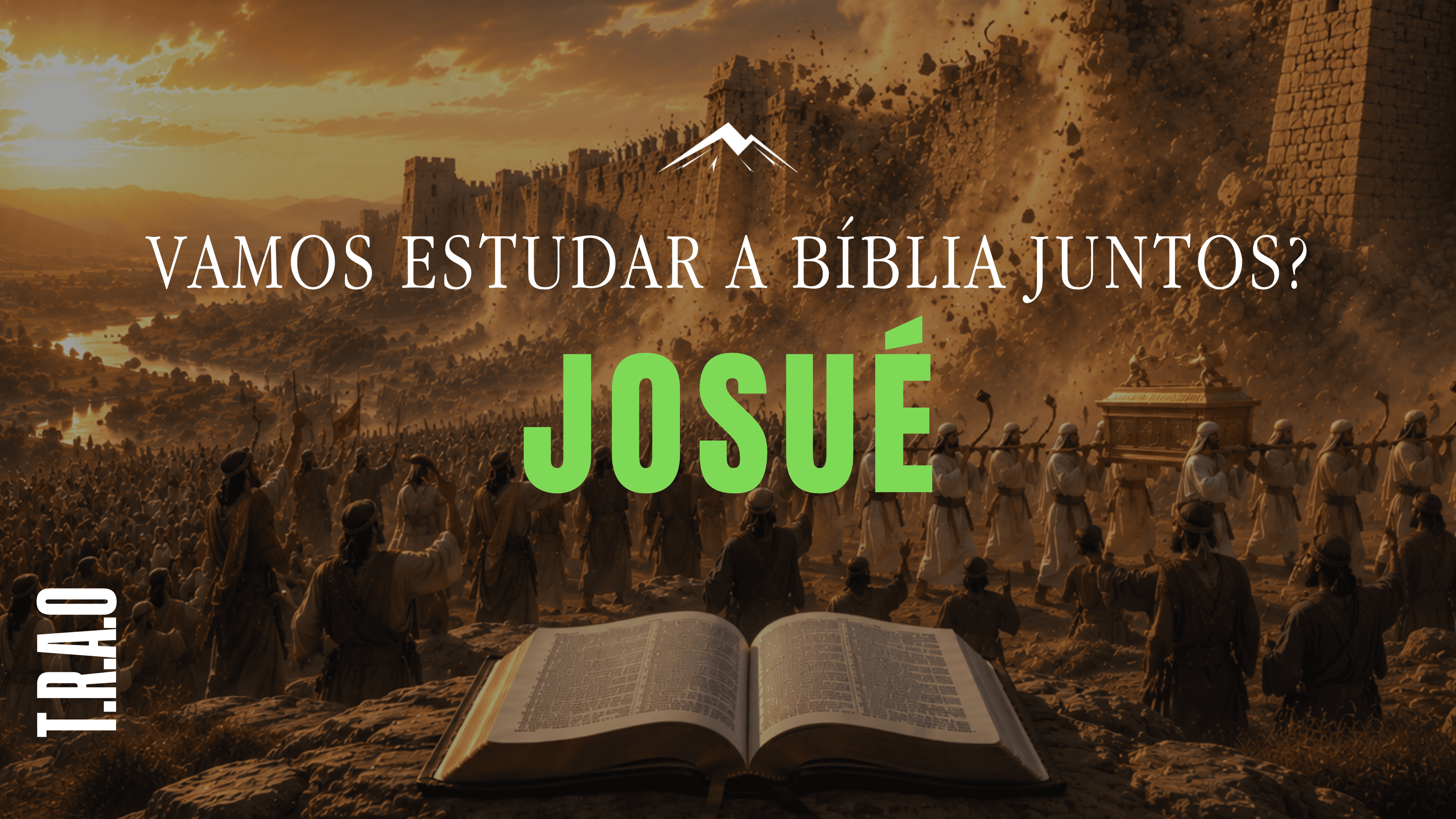Banner com o nome Josué bíblia aberta chamando para o devocional