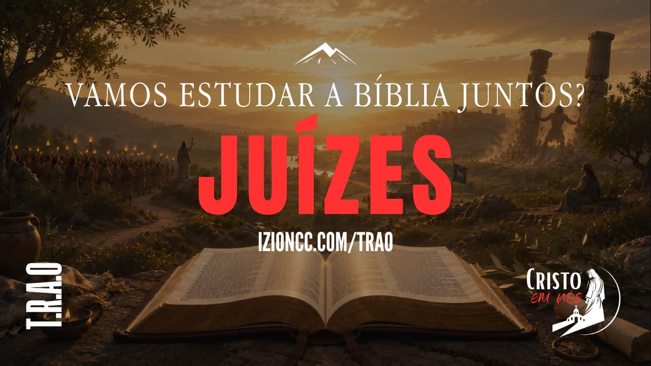 Banner com o nome Juízes bíblia aberta chamando para o devocional
