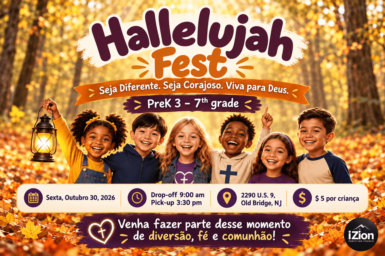 Kids abraçadas com o texto Hallelujah 